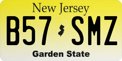 NJ license plate B57SMZ