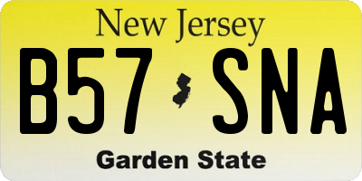 NJ license plate B57SNA
