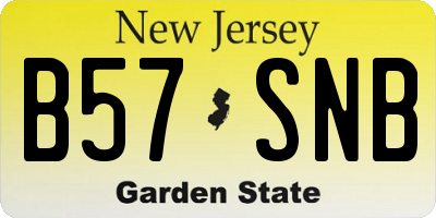 NJ license plate B57SNB
