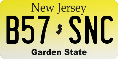 NJ license plate B57SNC