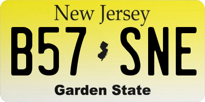 NJ license plate B57SNE