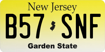 NJ license plate B57SNF