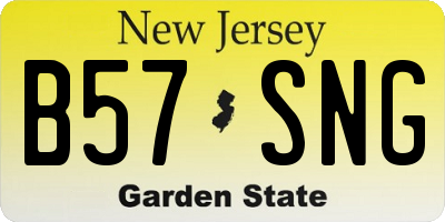 NJ license plate B57SNG