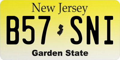 NJ license plate B57SNI