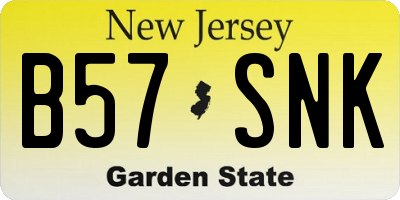 NJ license plate B57SNK