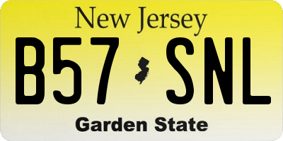 NJ license plate B57SNL