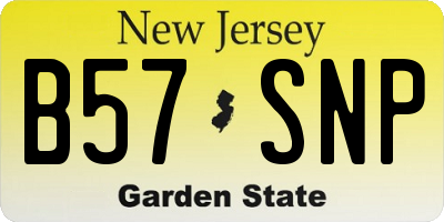 NJ license plate B57SNP