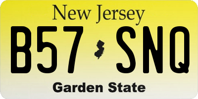 NJ license plate B57SNQ
