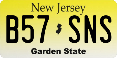 NJ license plate B57SNS