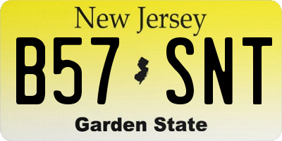 NJ license plate B57SNT