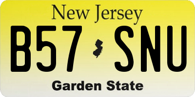 NJ license plate B57SNU