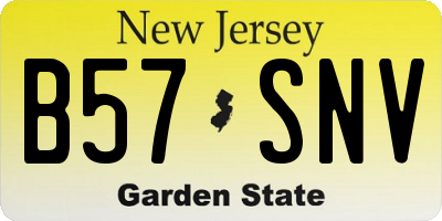 NJ license plate B57SNV