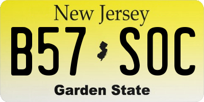 NJ license plate B57SOC