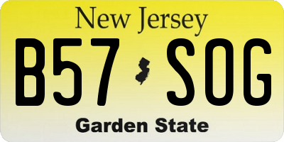 NJ license plate B57SOG