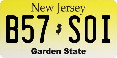 NJ license plate B57SOI