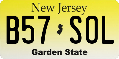 NJ license plate B57SOL