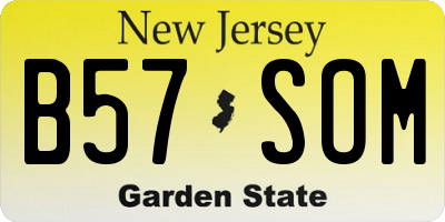 NJ license plate B57SOM