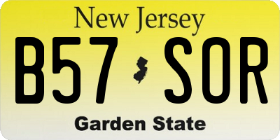 NJ license plate B57SOR