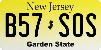 NJ license plate B57SOS