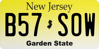 NJ license plate B57SOW