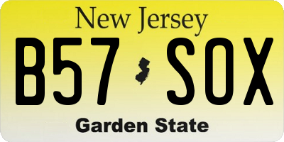 NJ license plate B57SOX