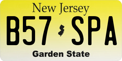 NJ license plate B57SPA