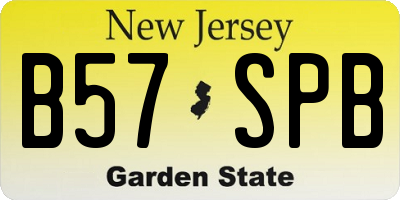 NJ license plate B57SPB
