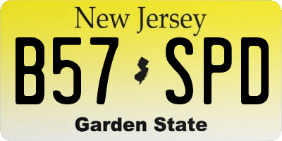 NJ license plate B57SPD