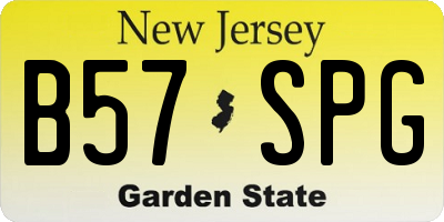NJ license plate B57SPG
