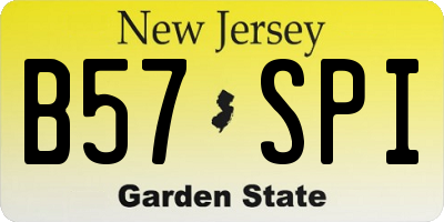 NJ license plate B57SPI