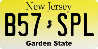 NJ license plate B57SPL