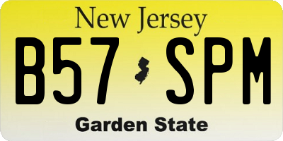NJ license plate B57SPM