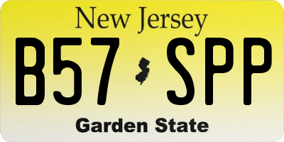NJ license plate B57SPP