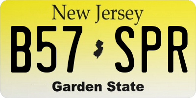 NJ license plate B57SPR