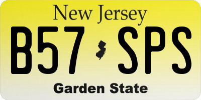 NJ license plate B57SPS