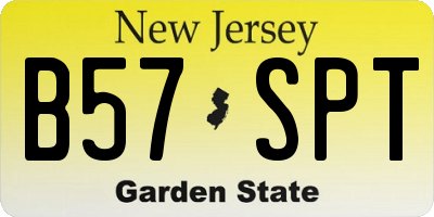 NJ license plate B57SPT