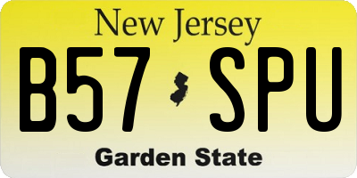 NJ license plate B57SPU