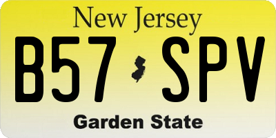 NJ license plate B57SPV
