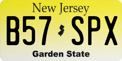 NJ license plate B57SPX