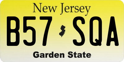 NJ license plate B57SQA