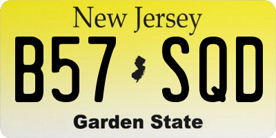 NJ license plate B57SQD