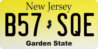 NJ license plate B57SQE