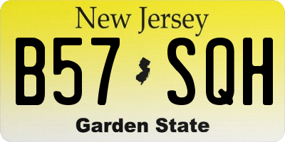 NJ license plate B57SQH