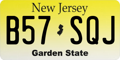 NJ license plate B57SQJ