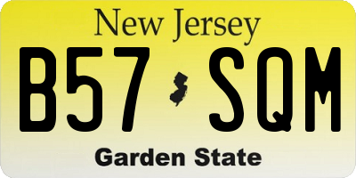 NJ license plate B57SQM