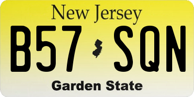 NJ license plate B57SQN