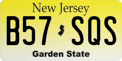 NJ license plate B57SQS