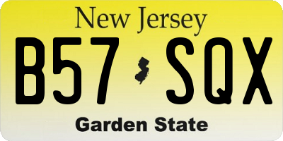 NJ license plate B57SQX