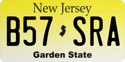 NJ license plate B57SRA