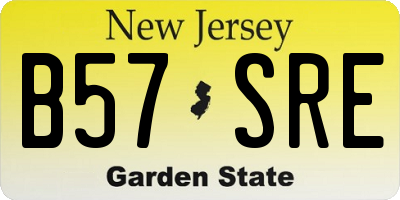 NJ license plate B57SRE
